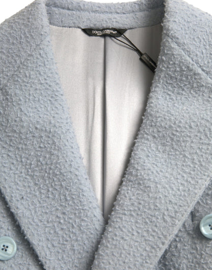 Dolce &amp; Gabbana Gabardina larga azul con doble botonadura