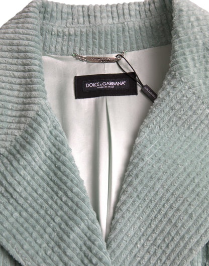 Dolce &amp; Gabbana Chaqueta De Algodón De Pana Con Doble Botonadura Azul