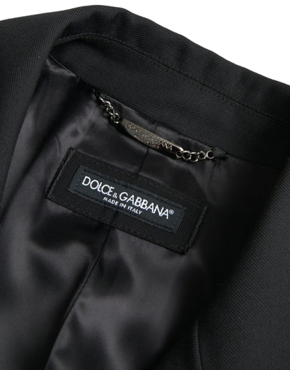 Dolce &amp; Gabbana Gabardina negra con doble botonadura
