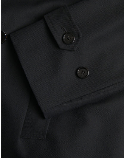 Dolce &amp; Gabbana Gabardina negra con doble botonadura
