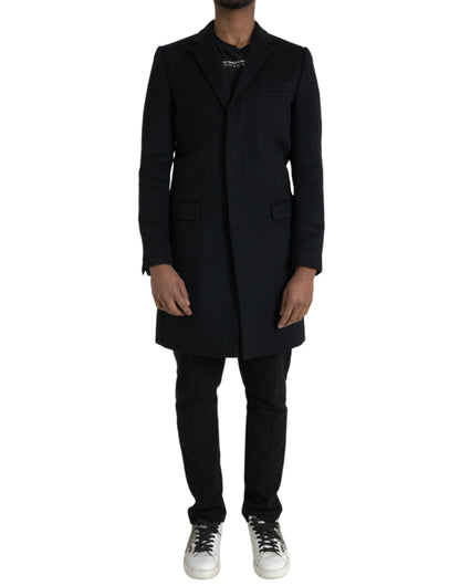 Dolce &amp; Gabbana Gabardina negra con botonadura única