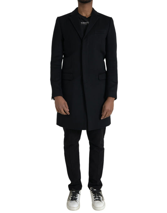 Dolce &amp; Gabbana Gabardina negra con botonadura única