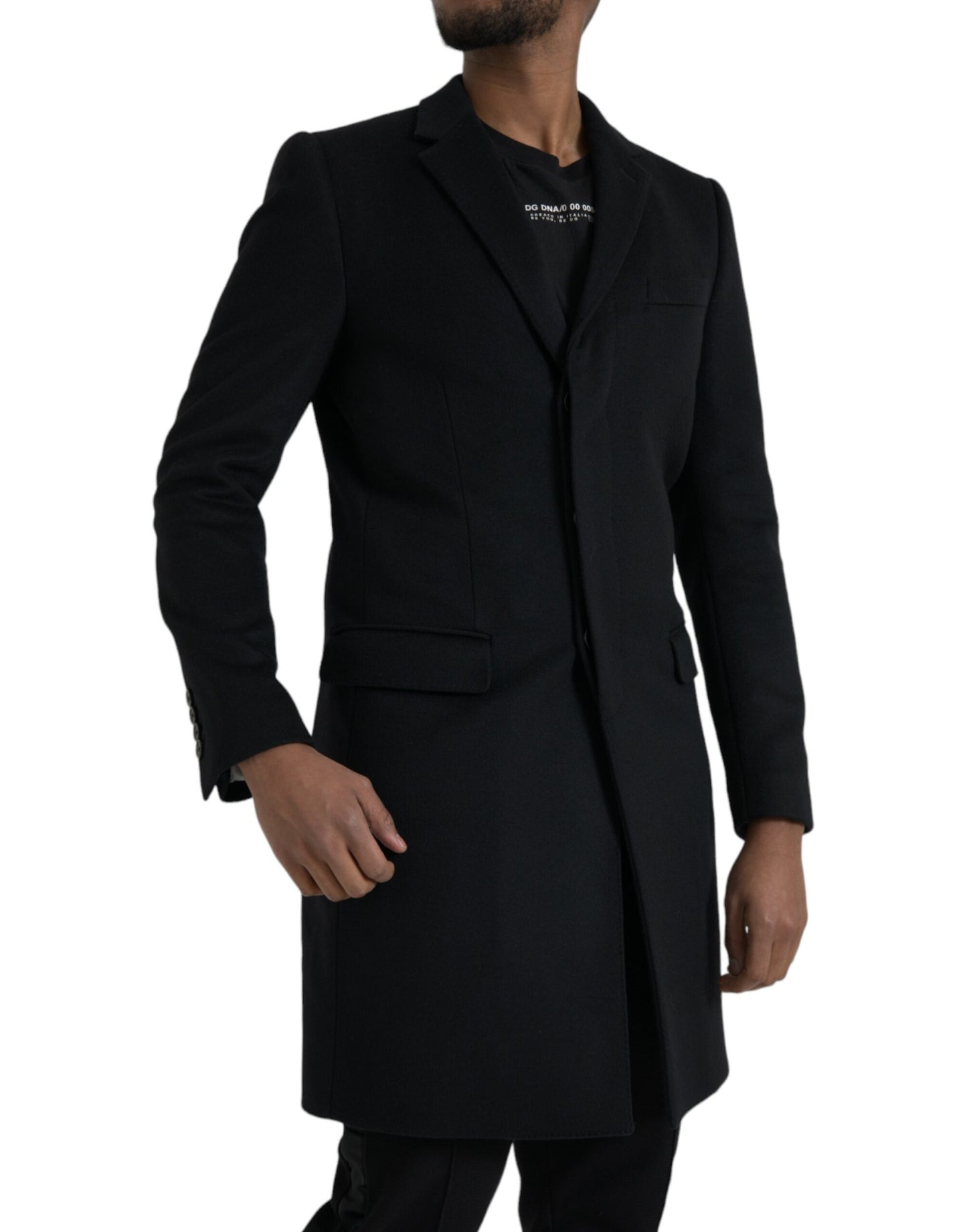 Dolce &amp; Gabbana Gabardina negra con botonadura única