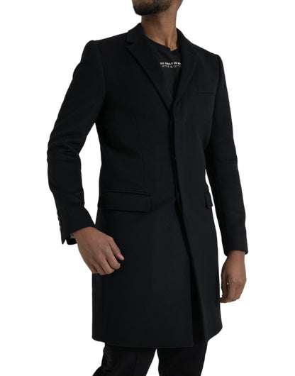 Dolce &amp; Gabbana Gabardina negra con botonadura única