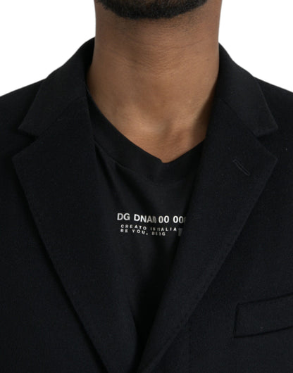 Dolce &amp; Gabbana Gabardina negra con botonadura única