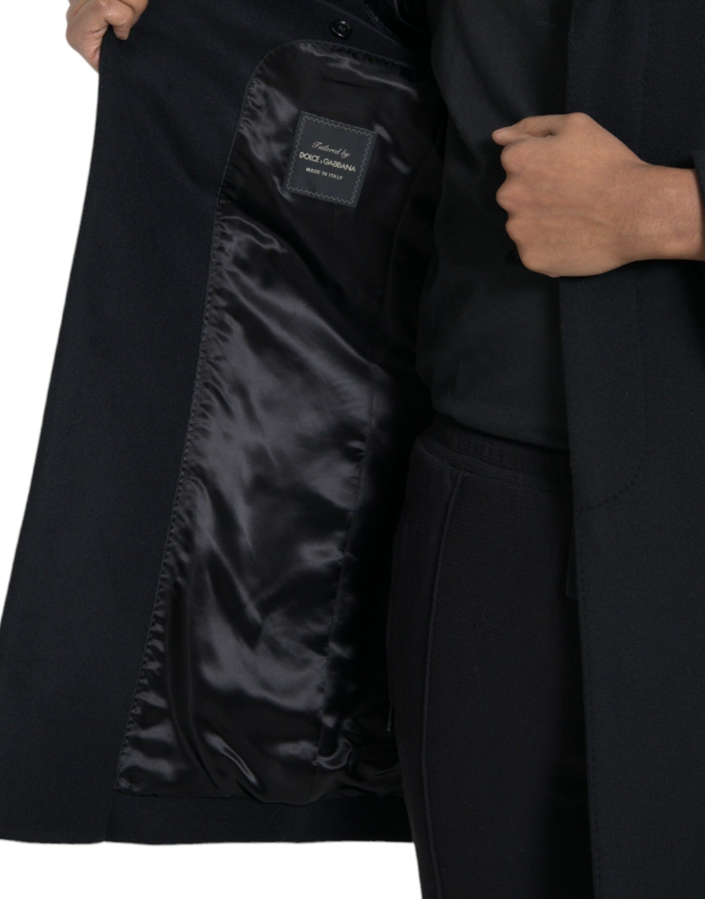 Dolce &amp; Gabbana Gabardina negra con botonadura única