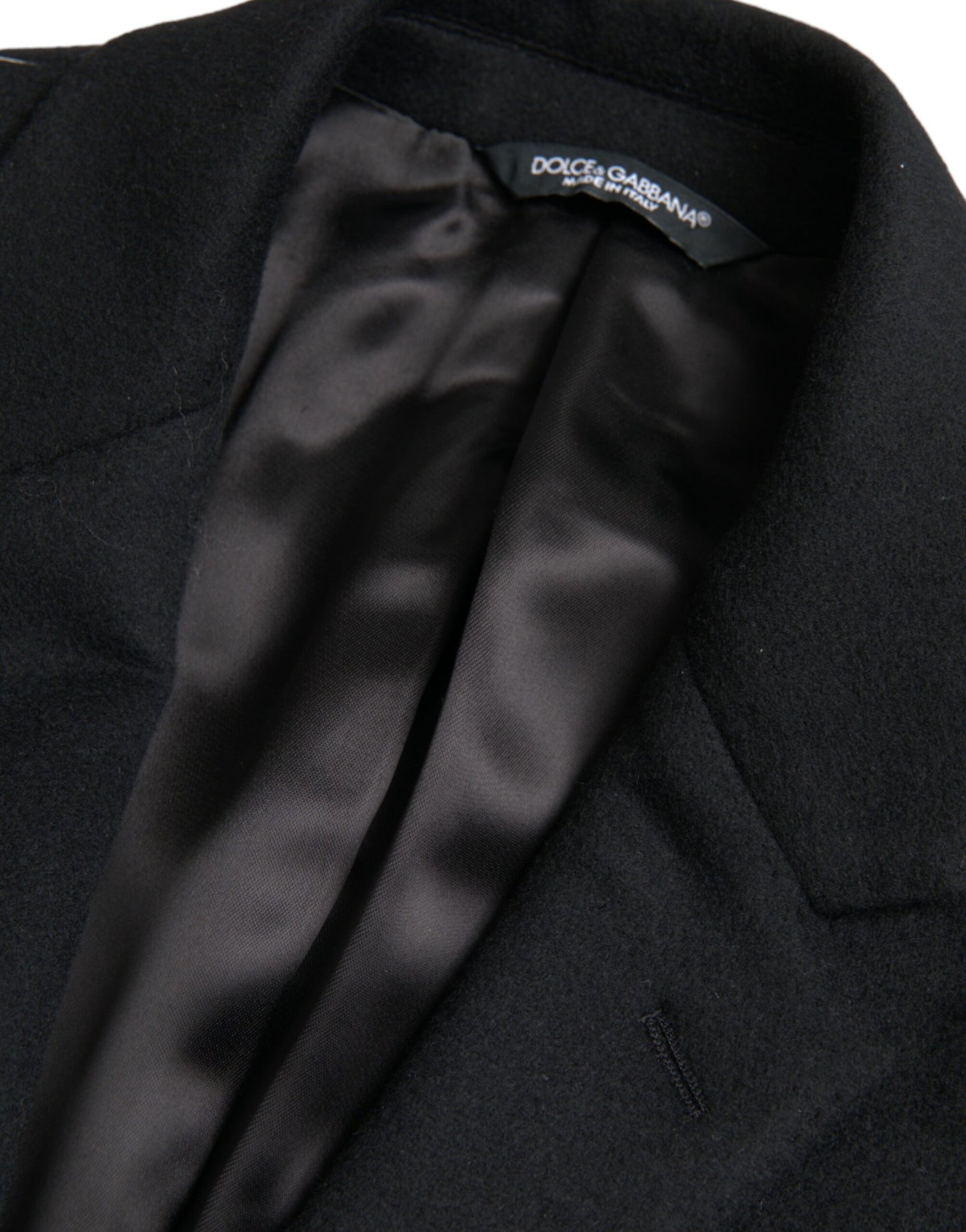 Dolce &amp; Gabbana Gabardina negra con botonadura única