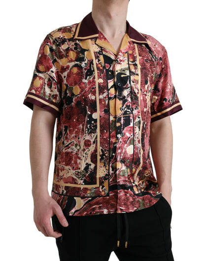 Dolce &amp; Gabbana Camisa de seda con botones multicolor