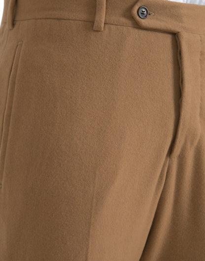 Pantalon habillé coupe droite en cachemire beige Prada pour homme