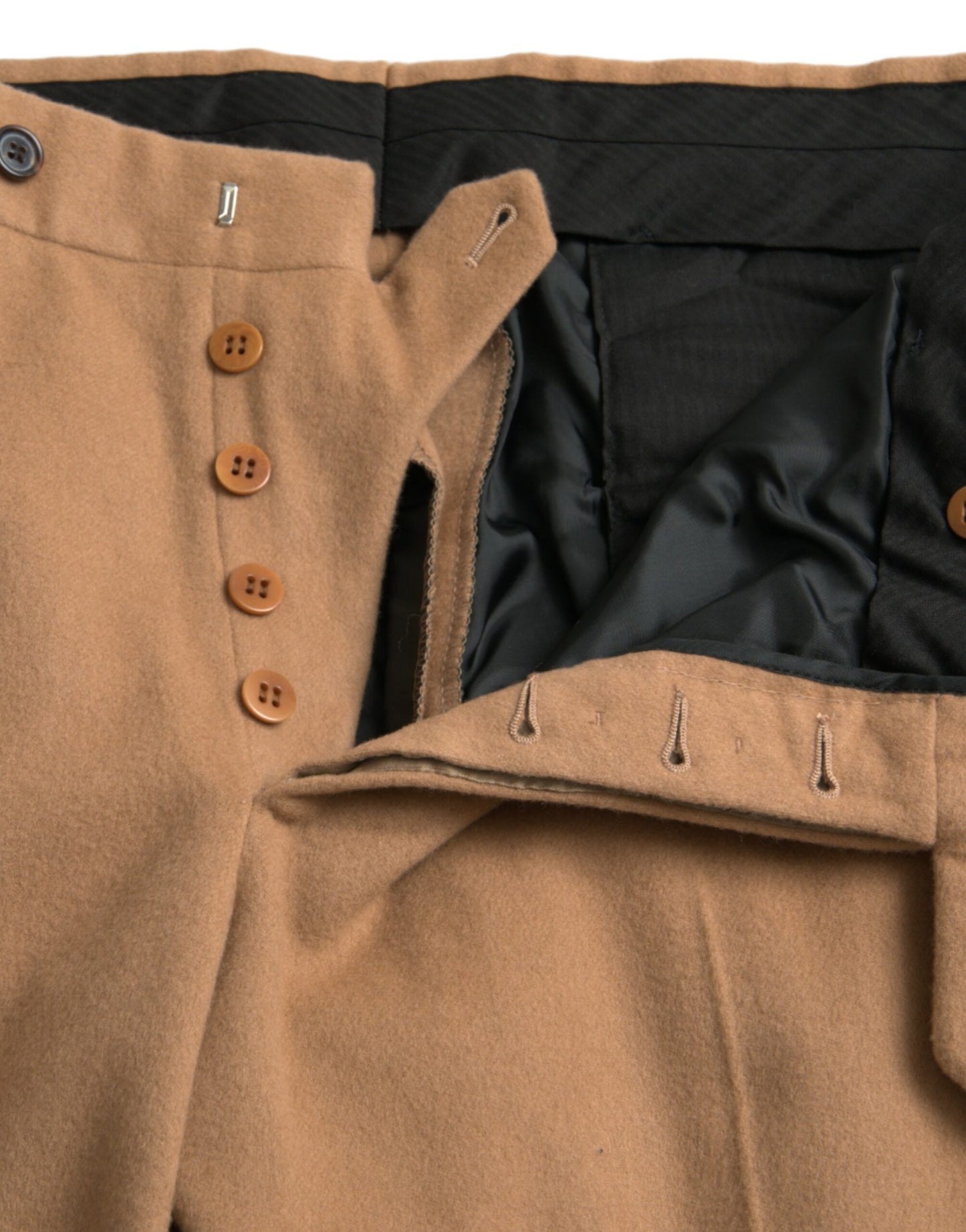 Pantalon habillé coupe droite en cachemire beige Prada pour homme