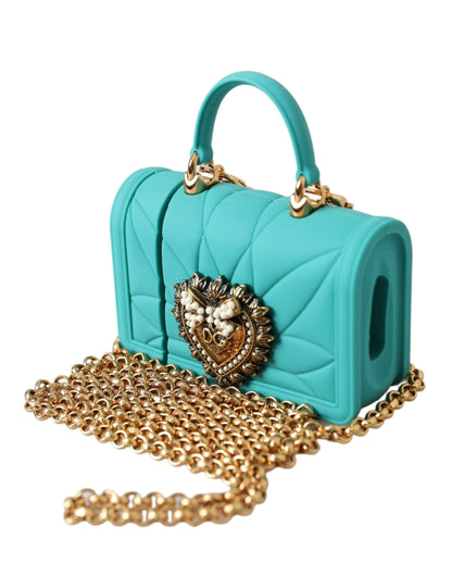 Dolce &amp; Gabbana Funda De Silicona Devotion Heart Color Turquesa Para Airpods