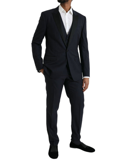 Dolce &amp; Gabbana Traje formal de 3 piezas de lana MARTINI azul oscuro