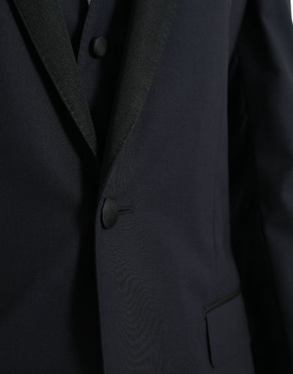 Dolce &amp; Gabbana Traje formal de 3 piezas de lana MARTINI azul oscuro