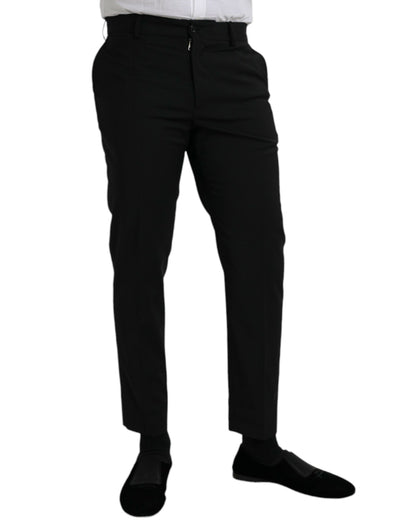 Dolce &amp; Gabbana Black Wool SlimFit Dress Formal Pants