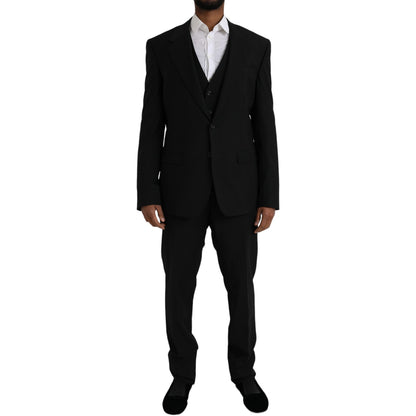 Dolce &amp; Gabbana Traje formal STAFF de poliéster negro de 3 piezas