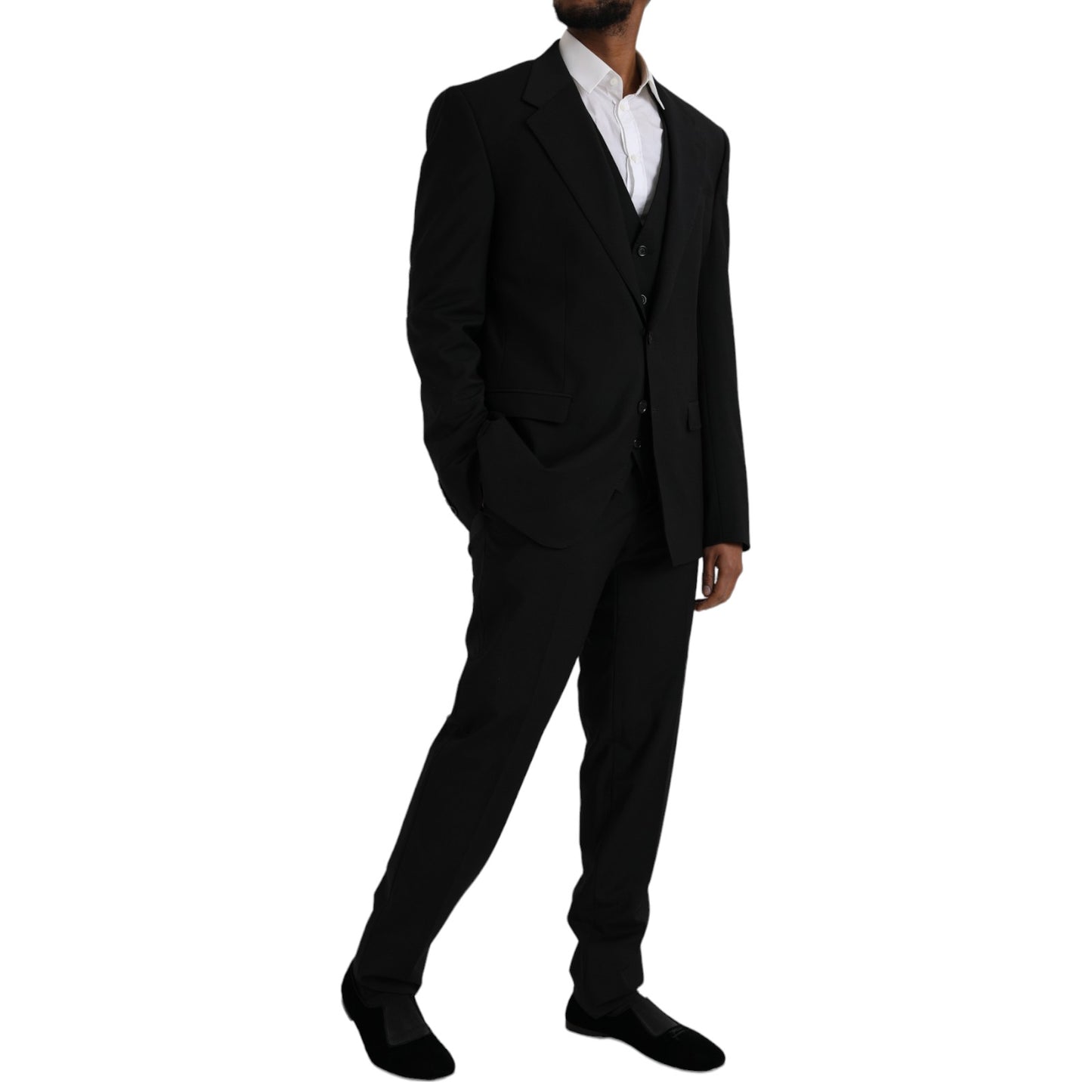 Dolce &amp; Gabbana Traje formal STAFF de poliéster negro de 3 piezas