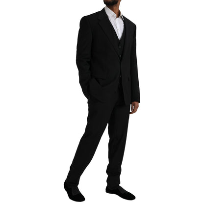 Dolce &amp; Gabbana Traje formal STAFF de poliéster negro de 3 piezas