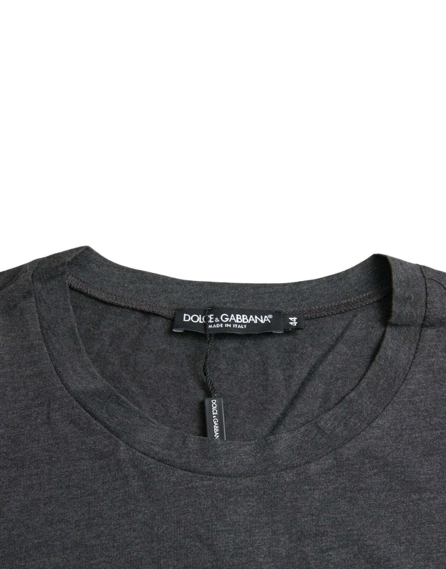 Dolce &amp; Gabbana Gray Logo Print Crewneck Short Sleeve T-shirt