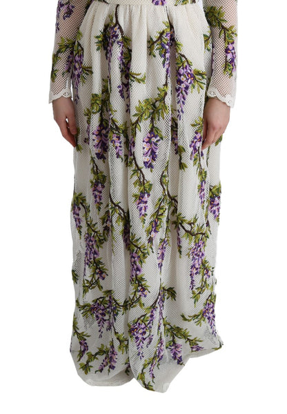 Dolce &amp; Gabbana Vestido largo elegante de manga larga con corte en A