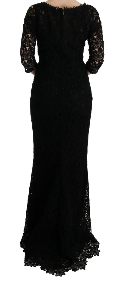 Dolce &amp; Gabbana Elegante vestido tubo negro con forro de seda