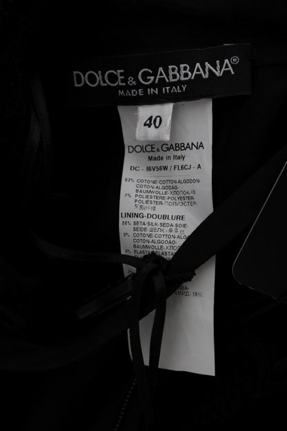 Dolce &amp; Gabbana Elegante vestido tubo negro con forro de seda