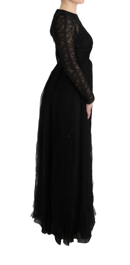 Dolce &amp; Gabbana Elegante vestido tubo negro de manga larga