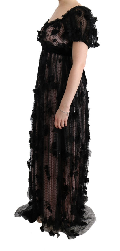 Dolce &amp; Gabbana Vestido largo elegante con apliques florales