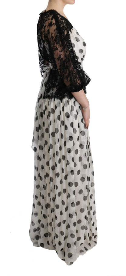 Dolce &amp; Gabbana Elegante vestido largo con lunares y lunares