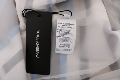 Dolce &amp; Gabbana Elegante vestido recto de seda a rayas sin mangas