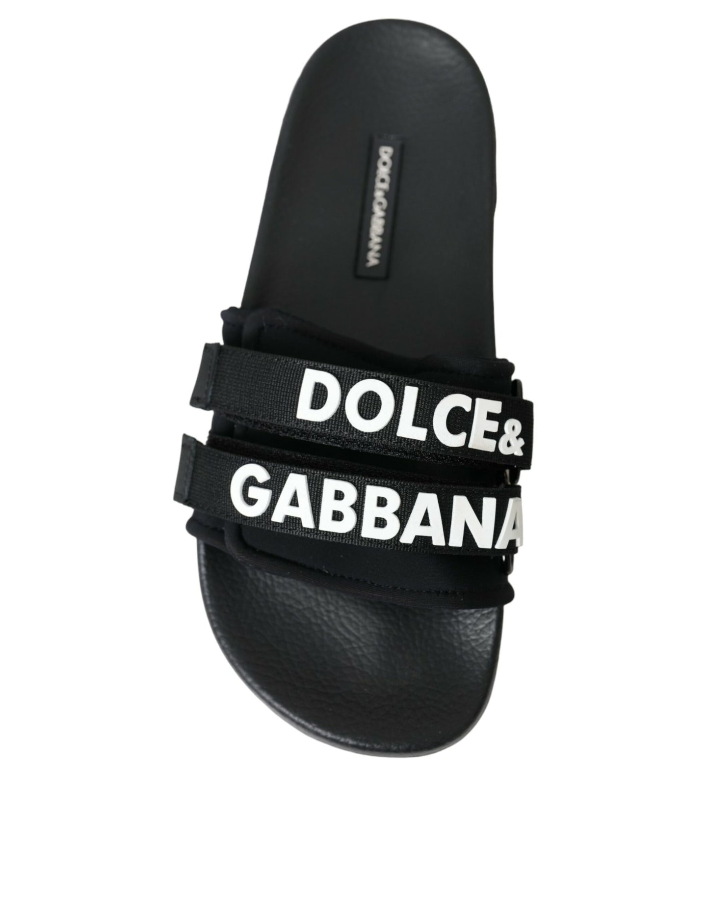 Dolce &amp; Gabbana Chanclas de neopreno negras Zapatos planos para la playa