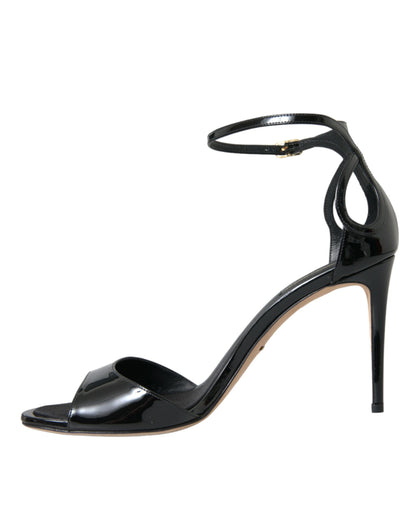 Dolce &amp; Gabbana Zapatos sandalias de tacón de cuero KEIRA negros