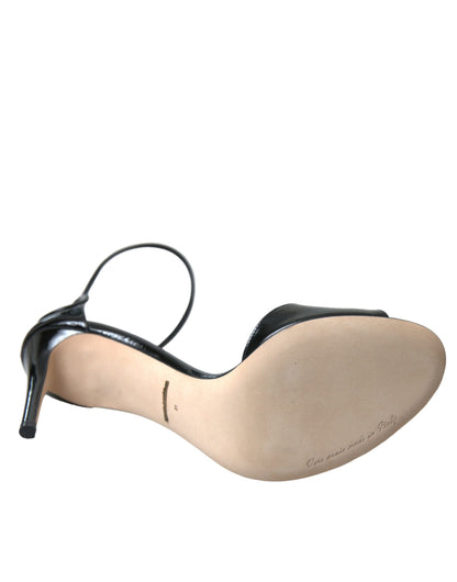 Dolce &amp; Gabbana Zapatos sandalias de tacón de cuero KEIRA negros