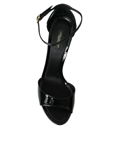 Dolce &amp; Gabbana Zapatos sandalias de tacón de cuero KEIRA negros