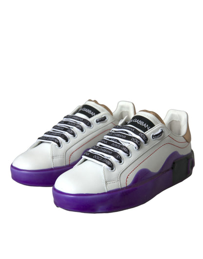 Dolce &amp; Gabbana Zapatillas Portofino De Cuero Blanco Zapatos