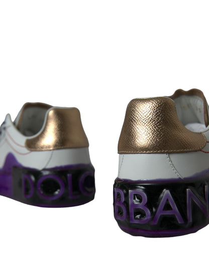 Dolce &amp; Gabbana Zapatillas Portofino De Cuero Blanco Zapatos