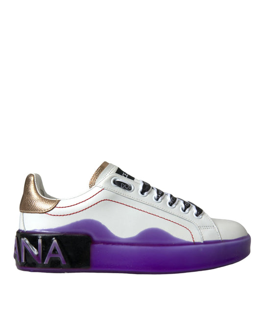 Dolce &amp; Gabbana Zapatillas Portofino De Cuero Blanco Zapatos