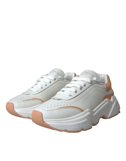 Dolce &amp; Gabbana Zapatos deportivos de cuero DAYMASTER color melocotón blanco