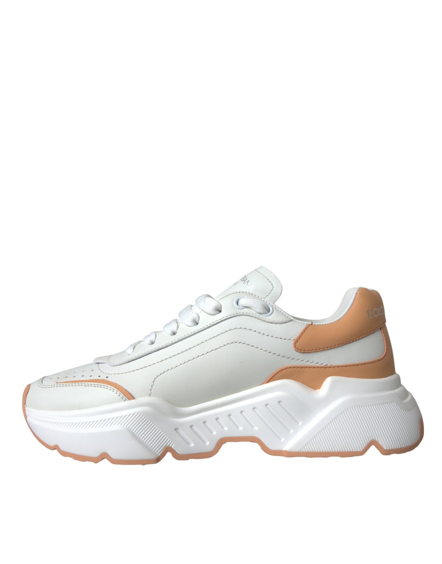 Dolce &amp; Gabbana Zapatos deportivos de cuero DAYMASTER color melocotón blanco