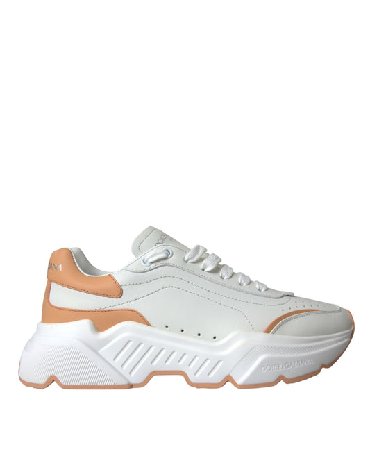 Dolce &amp; Gabbana Zapatos deportivos de cuero DAYMASTER color melocotón blanco