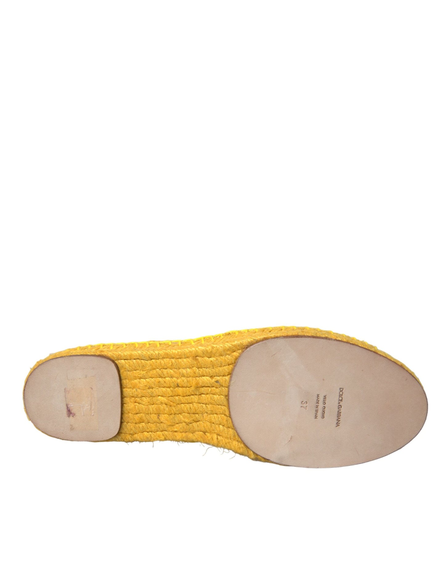 Dolce &amp; Gabbana Mocasines de alpargata de encaje Taormina amarillos Zapatos planos
