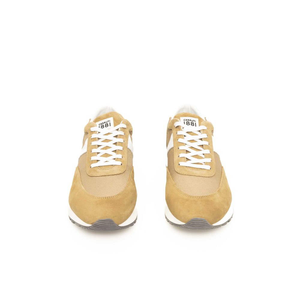 Cerruti 1881 Beige Calfskin Men Sneaker