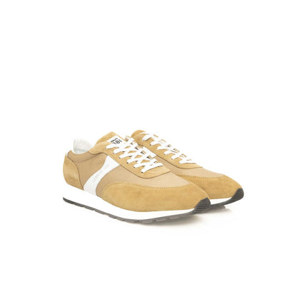 Cerruti 1881 Beige Calfskin Men Sneaker