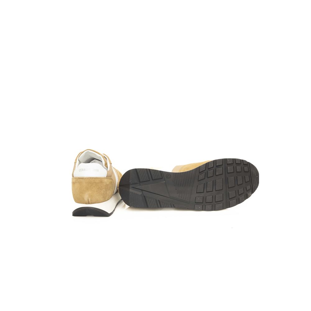 Cerruti 1881 Beige Calfskin Men Sneaker