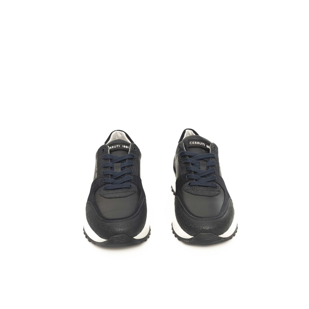 Cerruti 1881 Blue Cowhide Men Sneaker