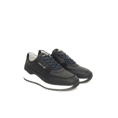 Cerruti 1881 Blue Cowhide Men Sneaker