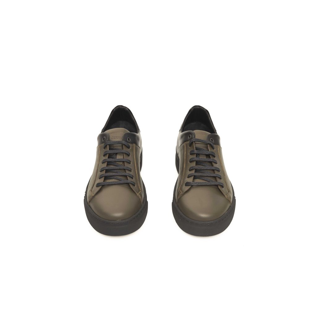 Cerruti 1881 Green Cowhide Men Sneaker