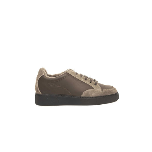 Cerruti 1881 Beige Cowhide Men Sneaker