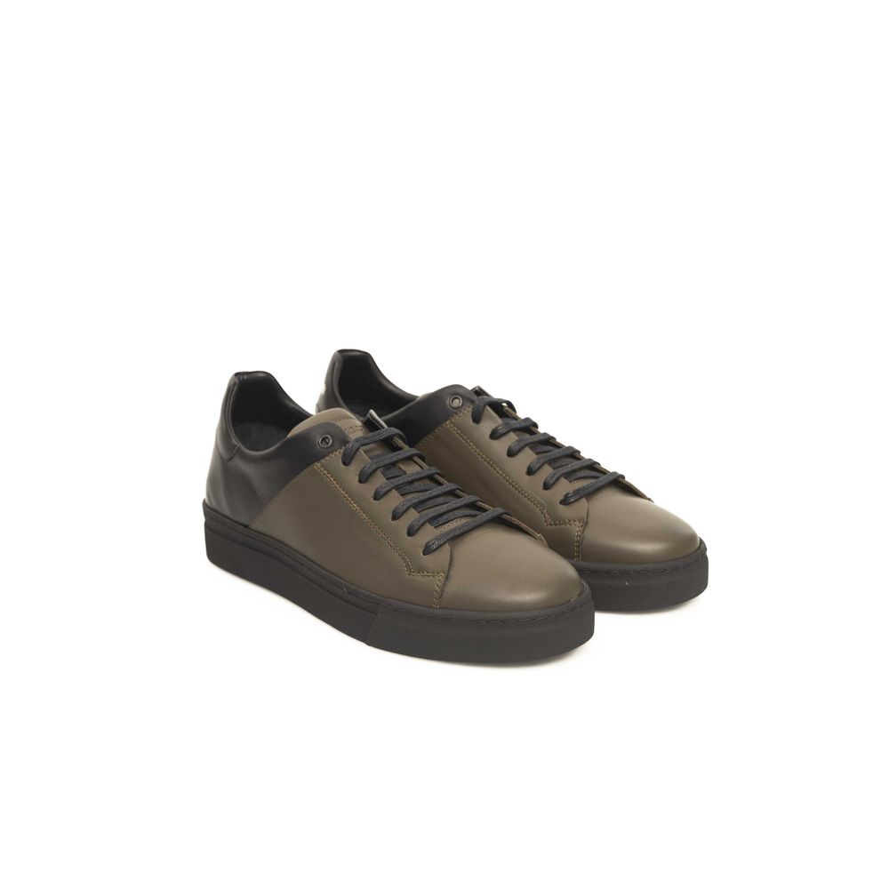 Cerruti 1881 Green Cowhide Men Sneaker