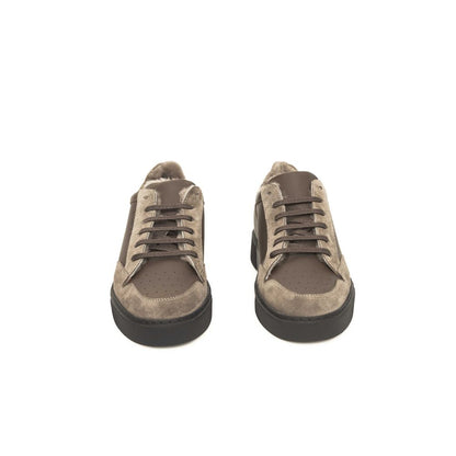 Cerruti 1881 Beige Cowhide Men Sneaker