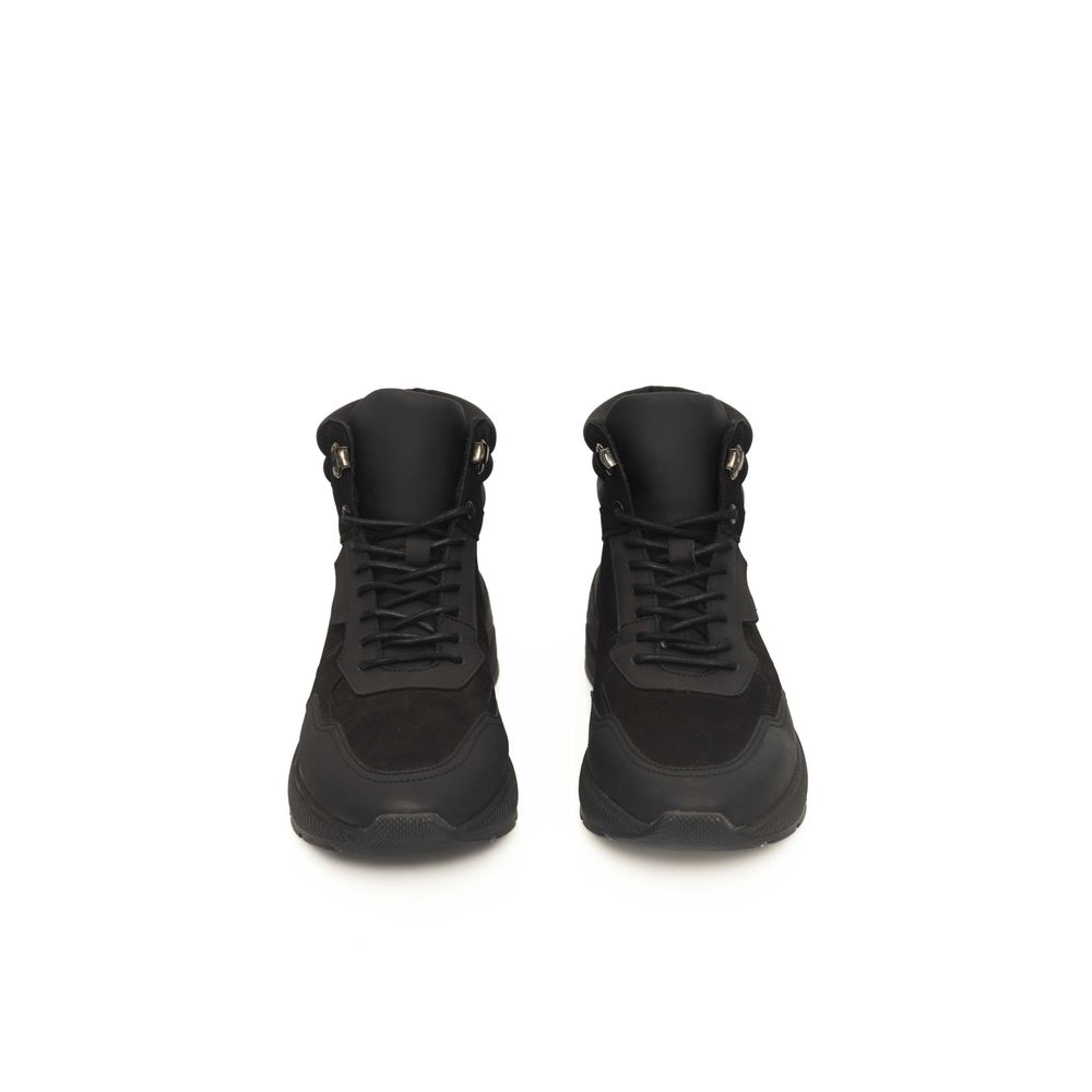 Cerruti 1881 Black Cowhide Men Sneaker